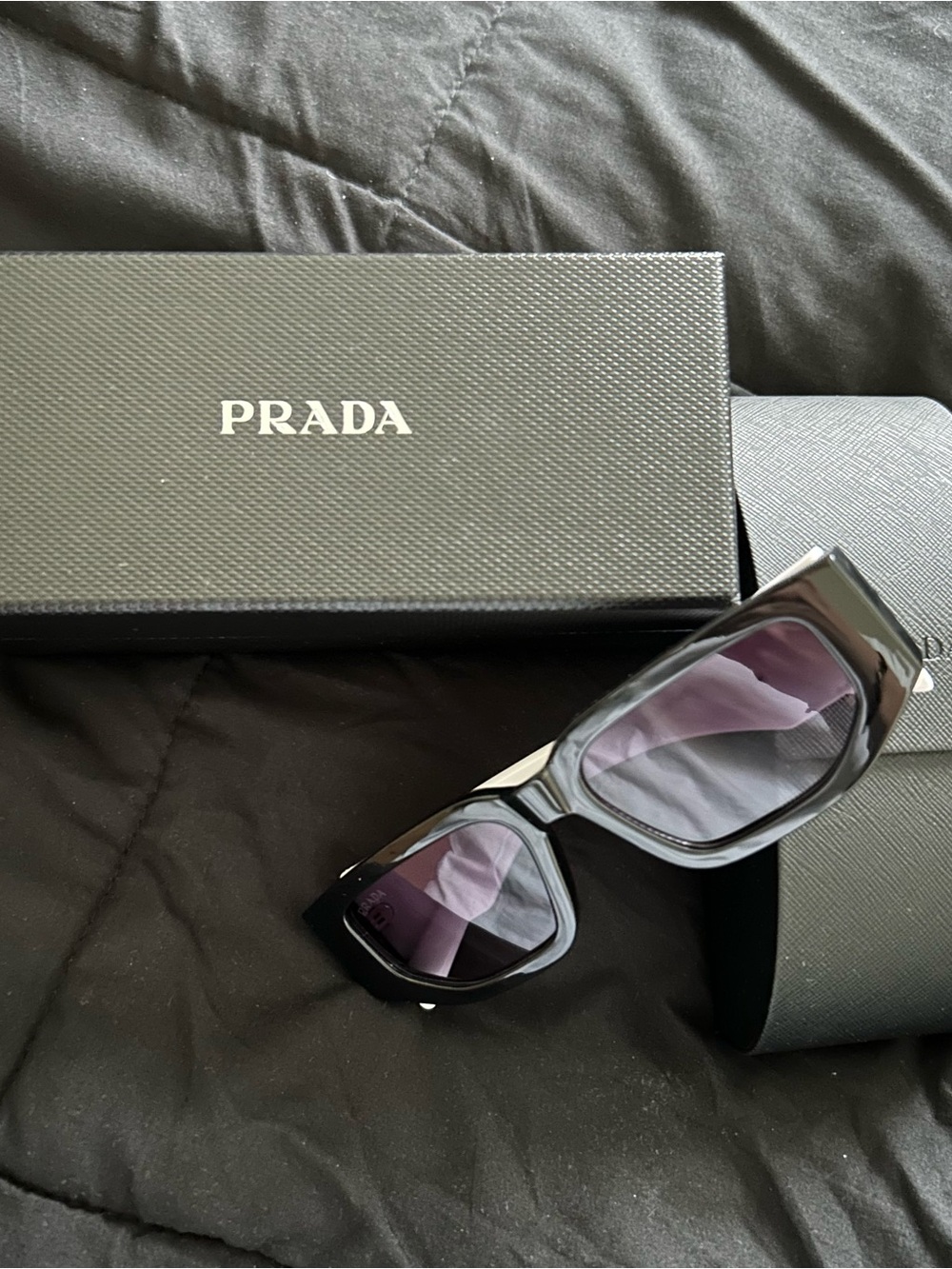 Prada Black Sunglasses with Purple Lenses